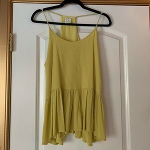 Yellow summery flowy spaghetti strap shirt